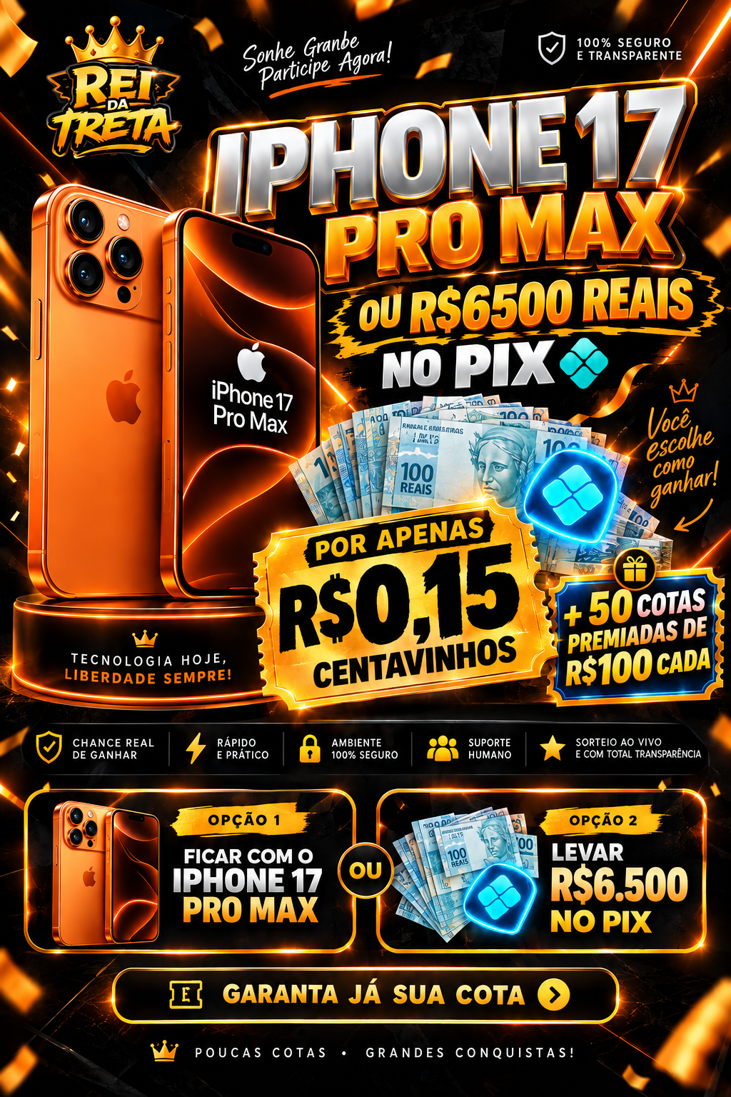 IPHONE 17 PRO MAX OU R$6500 REAIS NO PIX